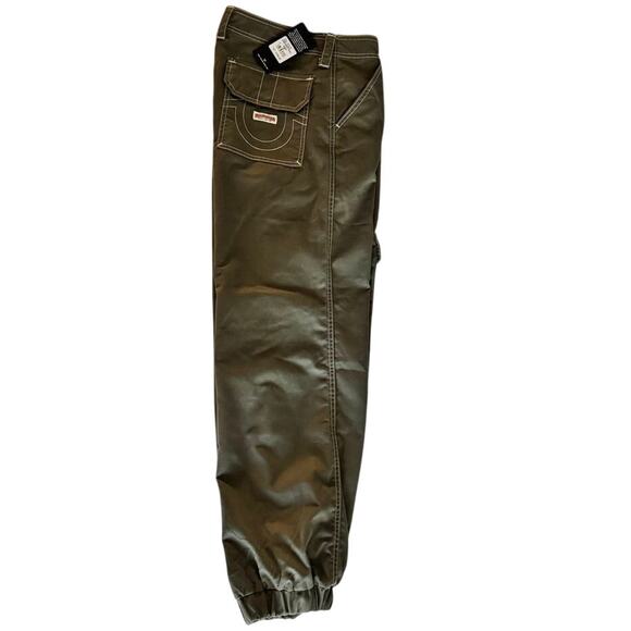 NWT True Religion Bobbi Baggy Cargo Pants Kalamata Olive Green size 28 - Picture 5 of 16